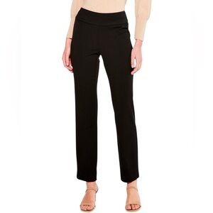 Nic + Zoe Work It Straight Leg Trousers Black Size 2 with a 29.5 inseam